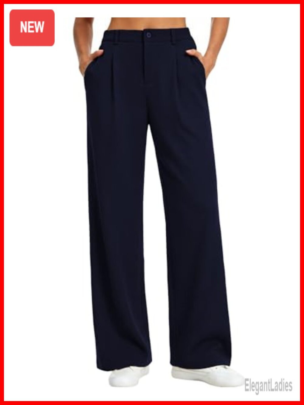 Waffle Knit Wide Leg Dress Pants High Waist Business Casual Palazzo Trousers